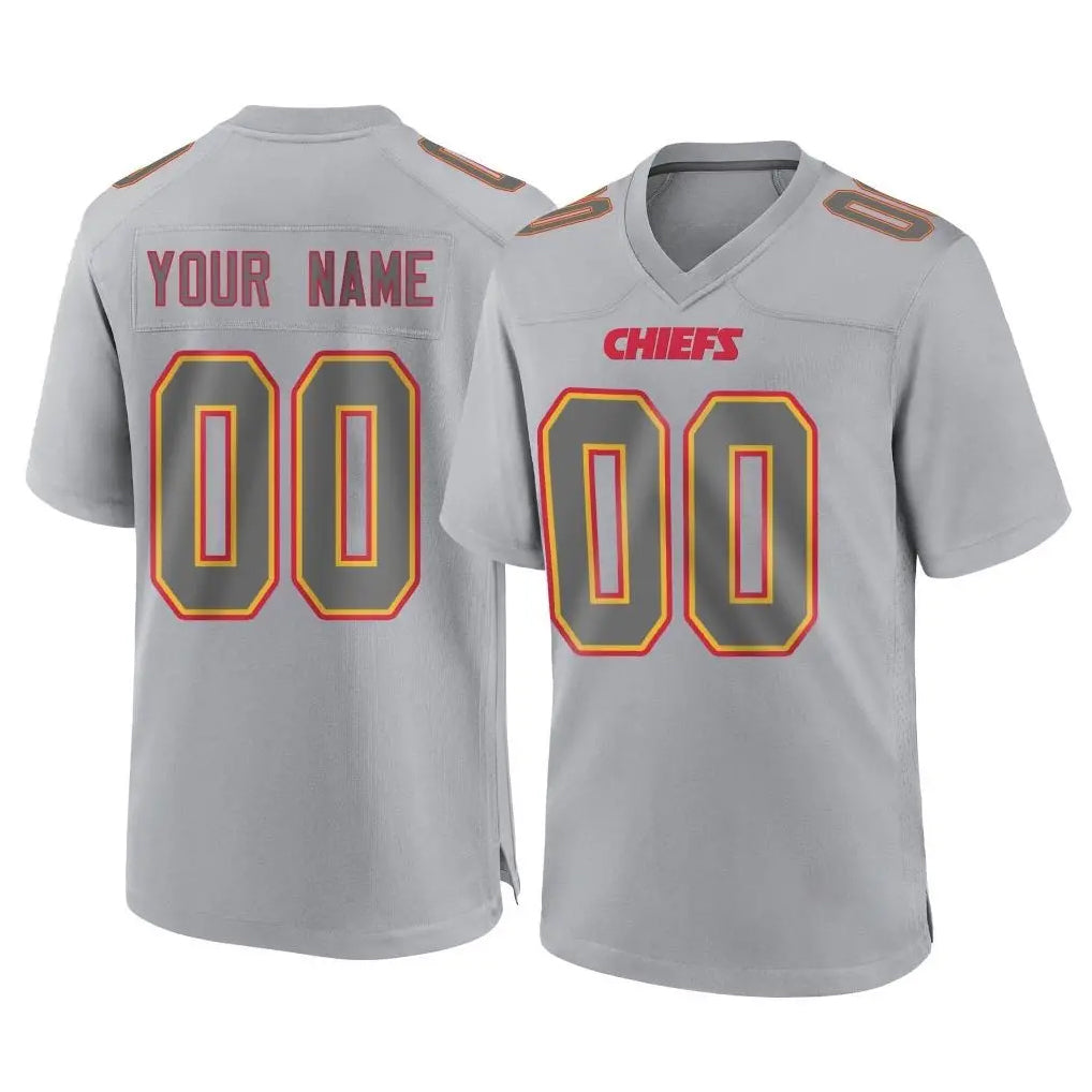 Jdoa Custom KC.Chiefs Gray Atmosphere Fashion Game Any Name & Numbers Stitched Jerseys