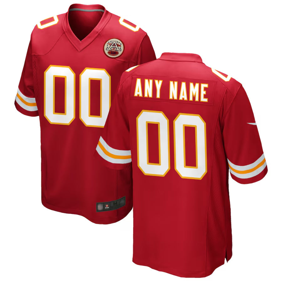 Jdoa Custom KC.Chiefs Red Replica Game Stitched Jerseys