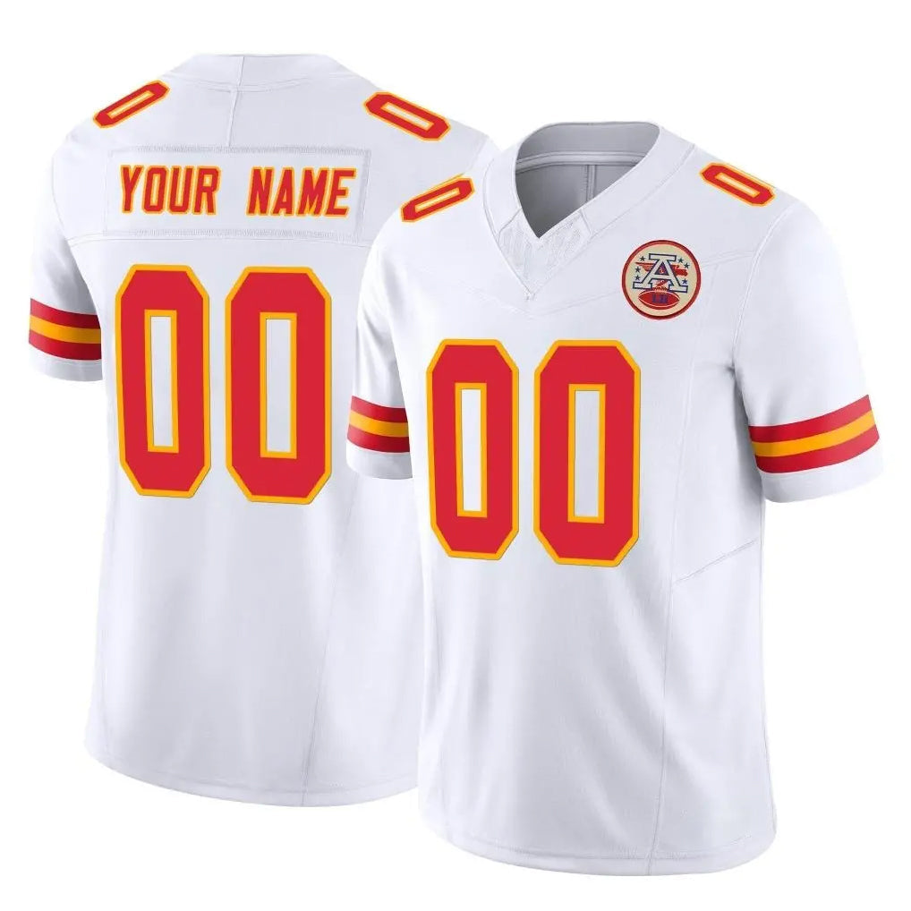 Jdoa Custom KC.Chiefs White Limited Vapor F.U.S.E. Home Game Any Name & Numbers Stitched Jerseys
