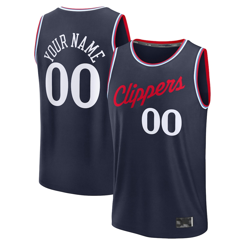 Jdoa Custom LA.Clippers Navy Fast Break Stitched Jerseys- Icon Edition