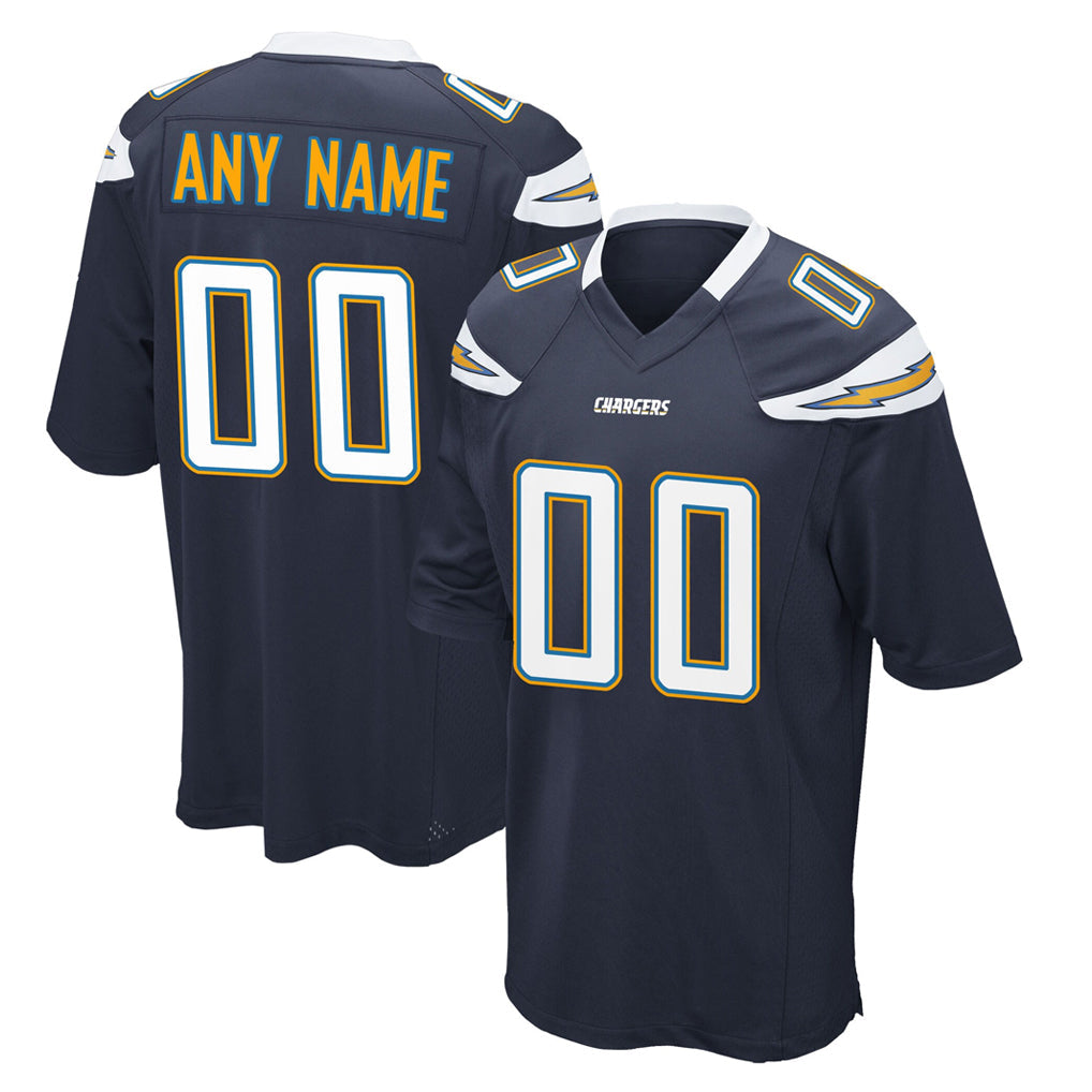 Jdoa Custom LA.Chargers Navy Game Stitched Jerseys