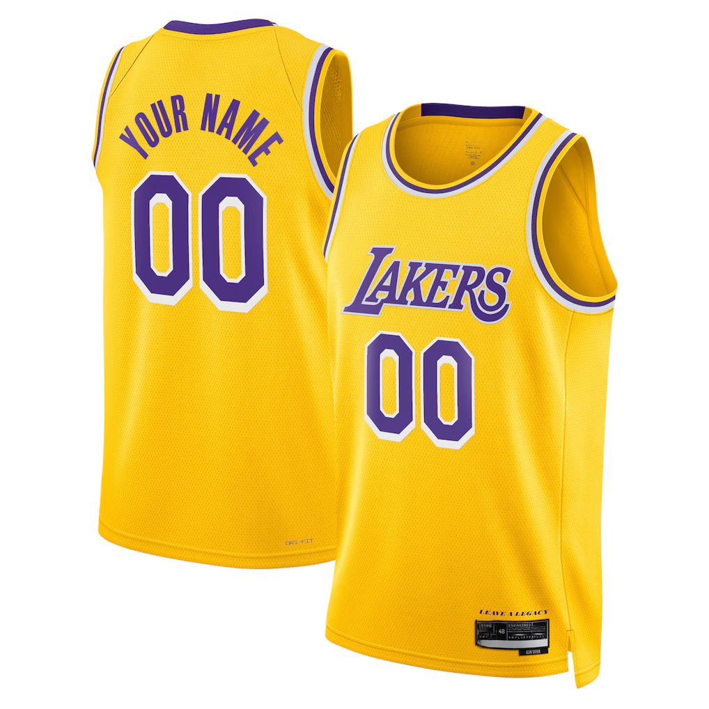 Xdoa Custom LA.Lakers Gold Swingman Stitched Jerseys - Icon Edition