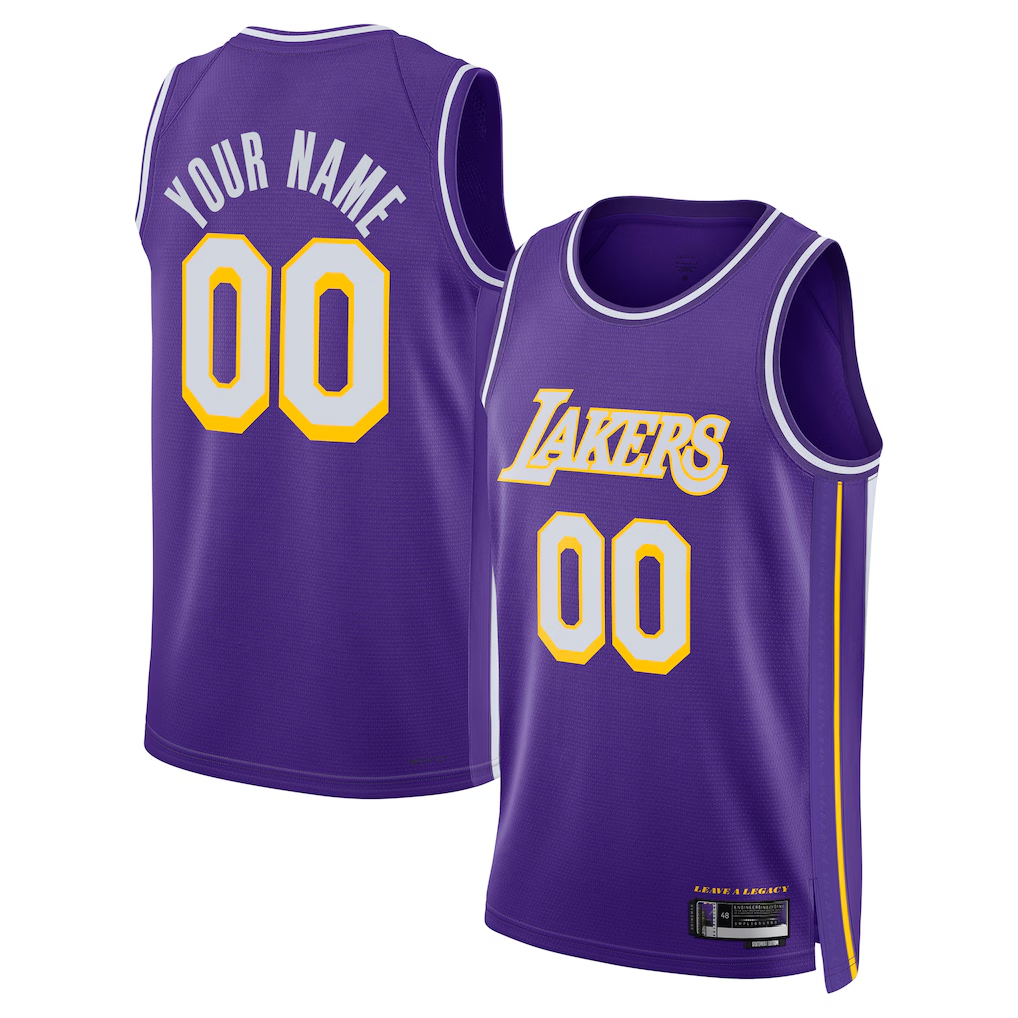 Xdoa Custom LA.Lakers Purple Swingman Stitched Jerseys - Statement Edition