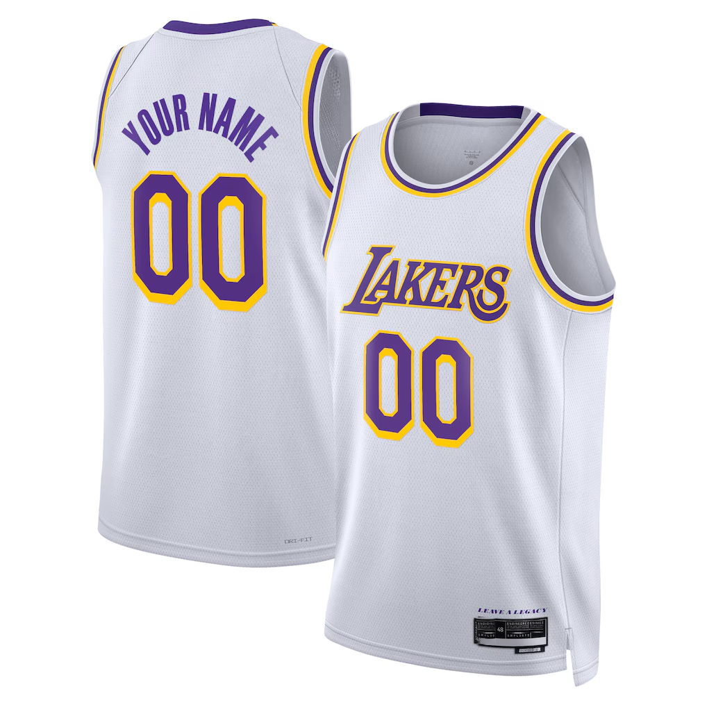 Xdoa Custom LA.Lakers White Swingman Stitched Jerseys - Association Edition