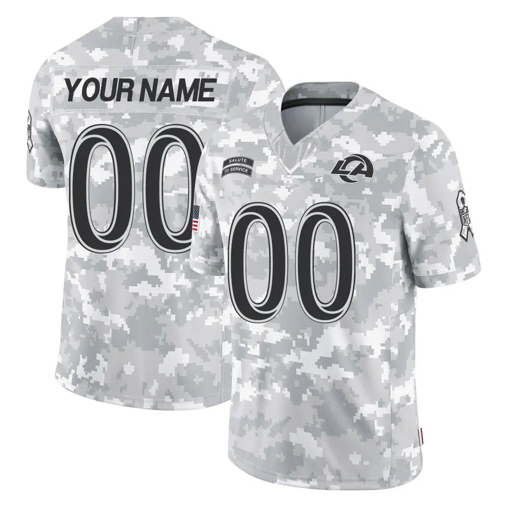 Jdoa Custom LA.Rams Arctic Camo Salute To Service Limited Game Any Name & Numbers Stitched Jerseys