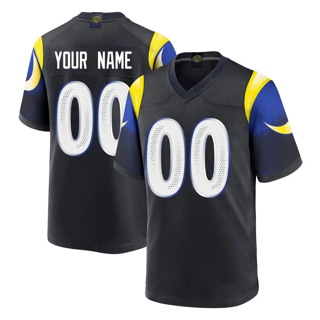 Jdoa Custom LA.Rams Black Midnight Rivalries Collection Home Game Any Name & Numbers Stitched Jerseys
