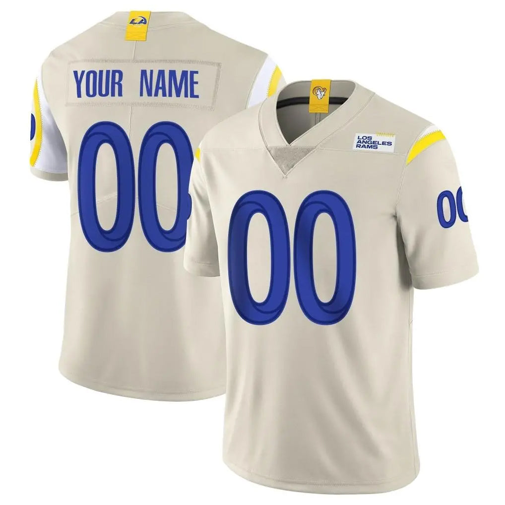 Jdoa Custom LA.Rams Bone Limited Vapor Home Game Any Name & Numbers Stitched Jerseys