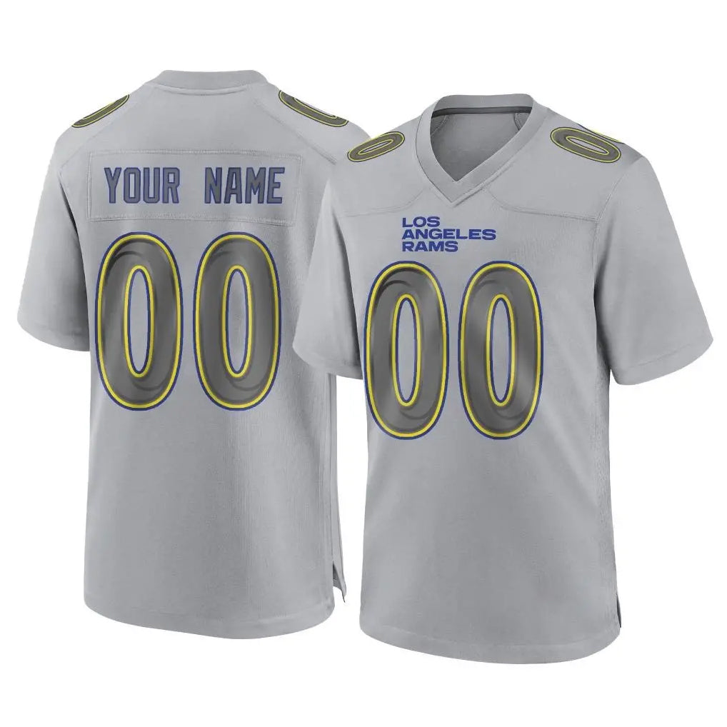 Jdoa Custom LA.Rams Gray Atmosphere Fashion Home Game Any Name & Numbers Stitched Jerseys