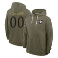 Jdoa Custom LA.Rams Olive Salute to Service Pullover Hoodies Limited Any Name & Numbers Stitched Jerseys