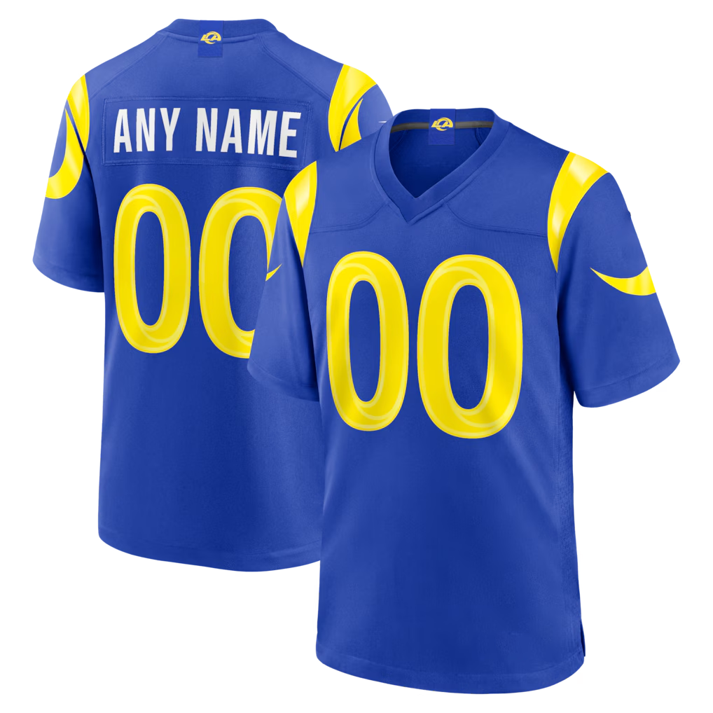 Jdoa Custom LA.Rams Royal Game Stitched Jerseys