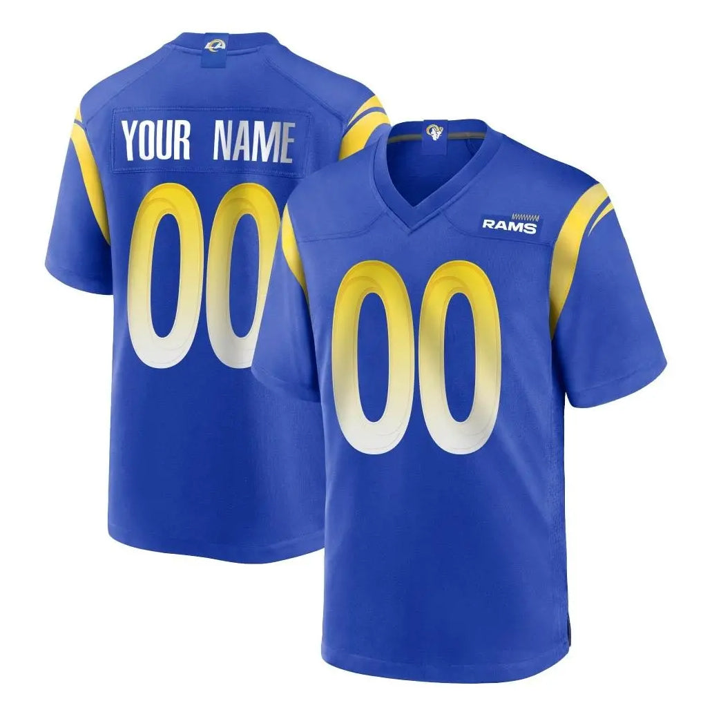 Jdoa Custom LA.Rams Royal Home Game Any Name & Numbers Stitched Jerseys