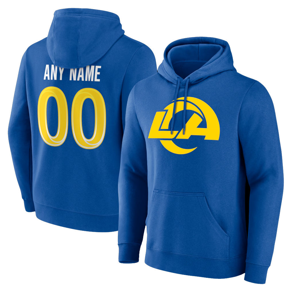 Jdoa Custom LA.Rams Royal Pullover Hoodie Limited Game Any Name & Numbers Stitched Jerseys