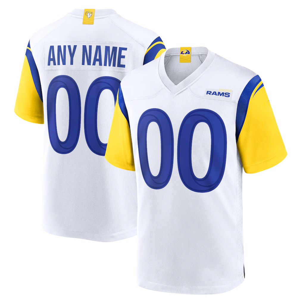 Jdoa Custom LA.Rams White Alternate Stitched Jerseys