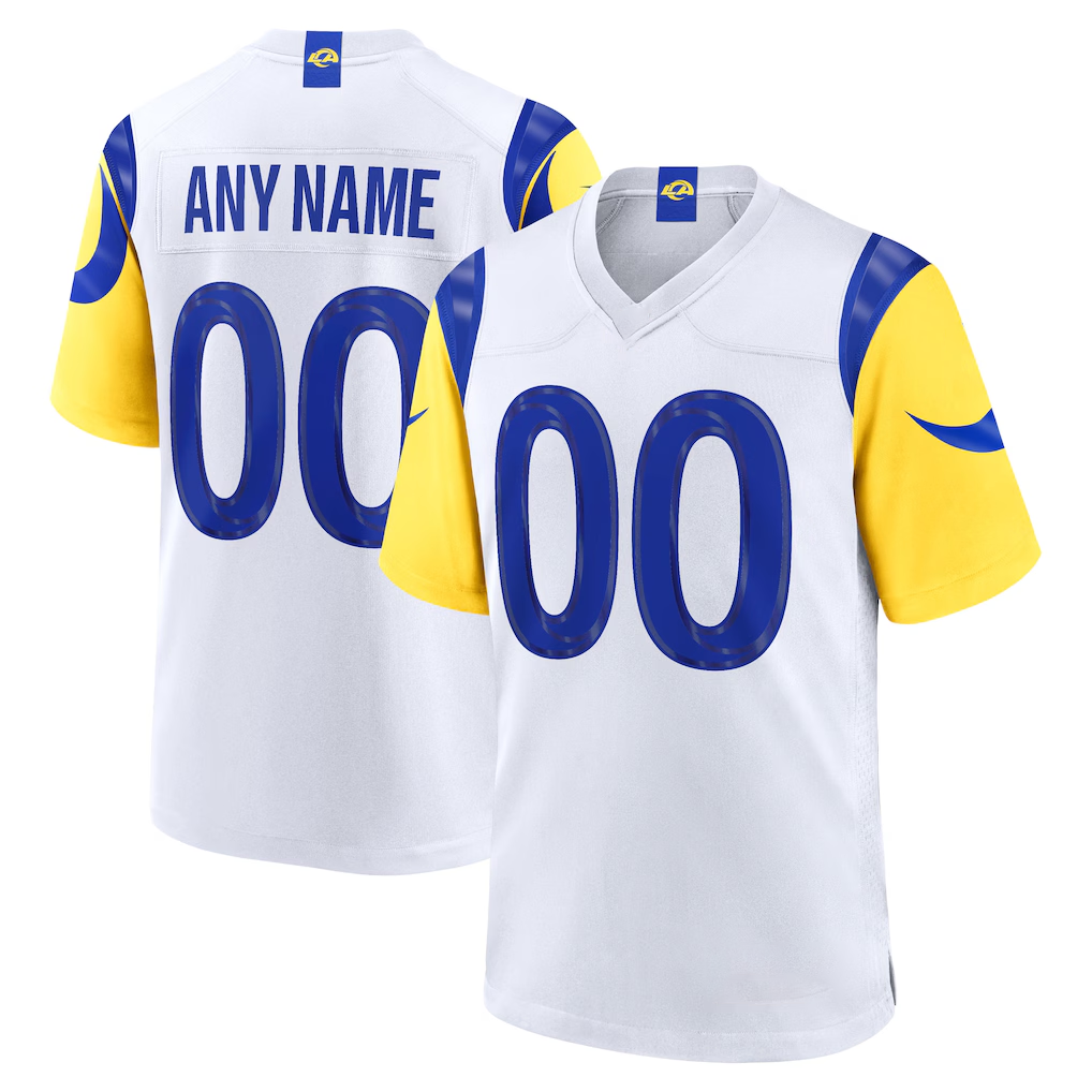 Jdoa Custom LA.Rams White Game Stitched Jerseys
