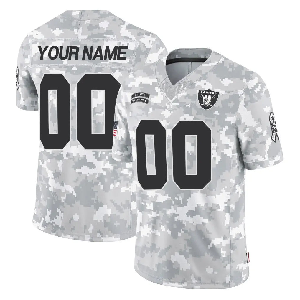 Jdoa Custom LV.Raiders Arctic Camo Salute To Service Limited Game Any Name & Numbers Stitched Jerseys