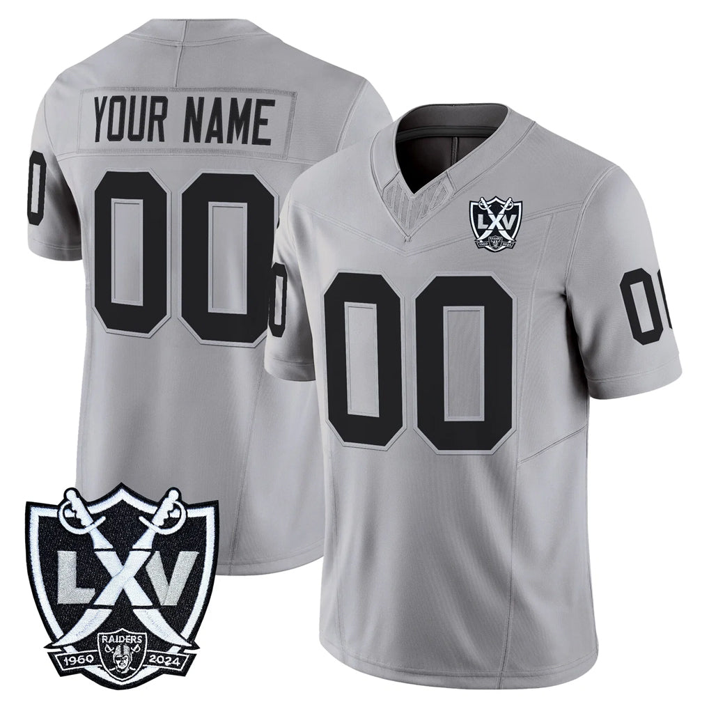 Jdoa Custom LV.Raiders Gray 2026 Vapor Limited Home Game Any Name & Numbers Stitched Jerseys
