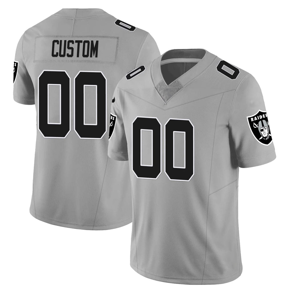 Jdoa Custom LV.Raiders Gray Limited Vapor F.U.S.E. Home Game Stitched Jerseys