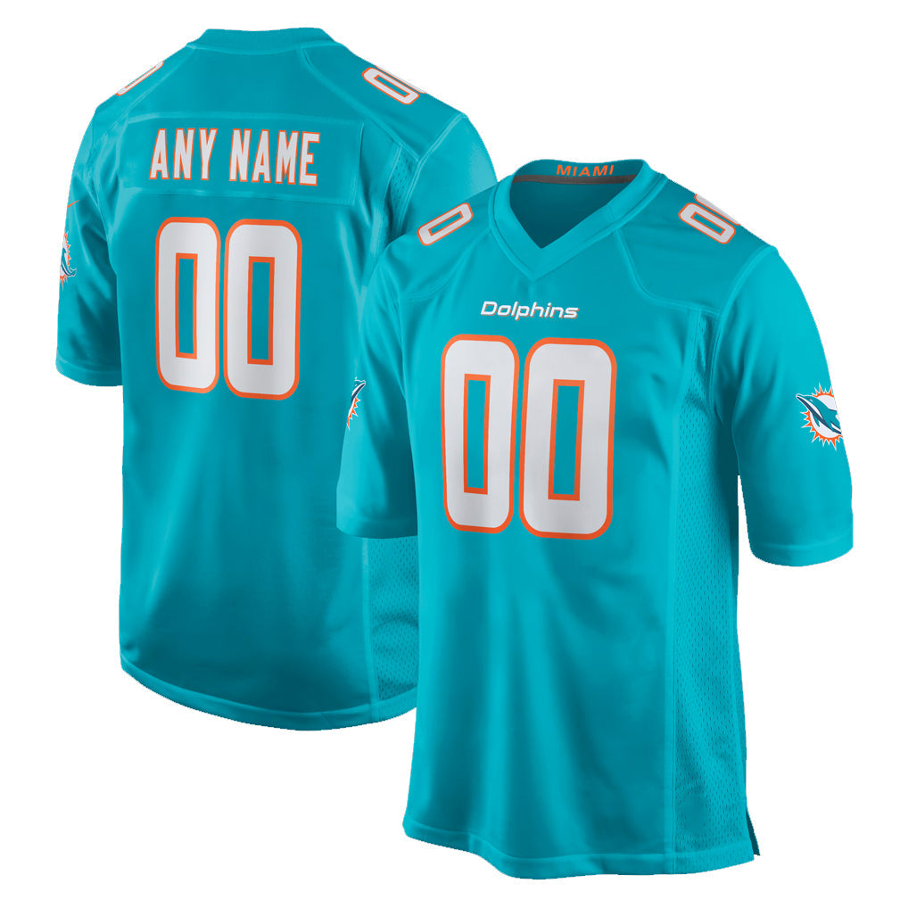 Jdoa Custom M.Dolphins Aqua Home Game Any Name & Numbers Stitched Jerseys