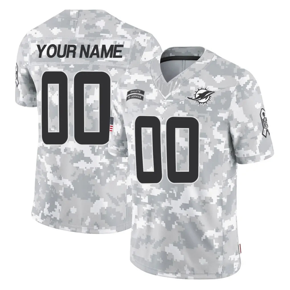 Jdoa Custom M.Dolphins Arctic Camo Salute To Service Limited Game Any Name & Numbers Stitched Jerseys