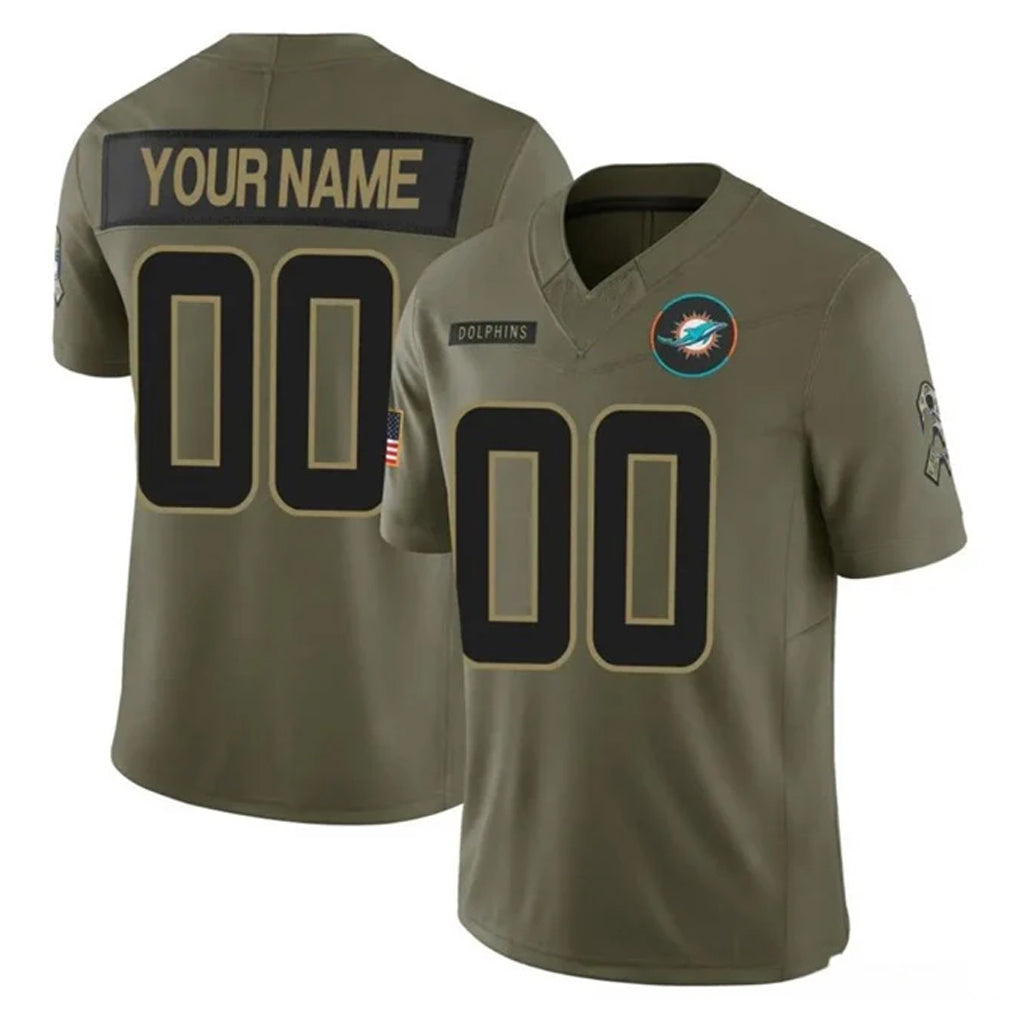 Jdoa Custom M.Dolphins Olive 2025 Salute To Service Limited Game Any Name & Numbers Stitched Jerseys