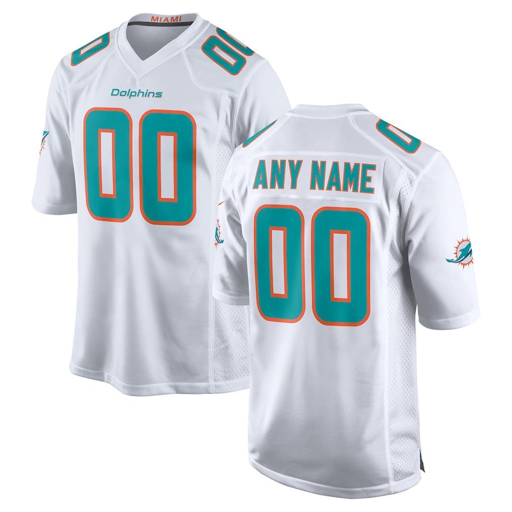 Jdoa Custom M.Dolphins White Game Home Any Name & Numbers Stitched Jerseys