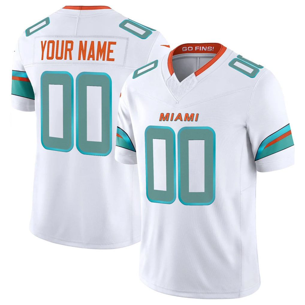 Jdoa Custom M.Dolphins White Limited Vapor F.U.S.E. Home Game Any Name & Numbers Stitched Jerseys