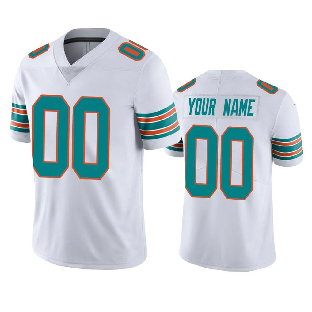 Jdoa Custom M.Dolphins White Limited Vapor Untouchable Home Game Any Name & Numbers Stitched Jerseys