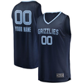 Jdoa Custom M.Grizzlies Navy Fast Break Replica Stitched Jerseys- Icon Edition