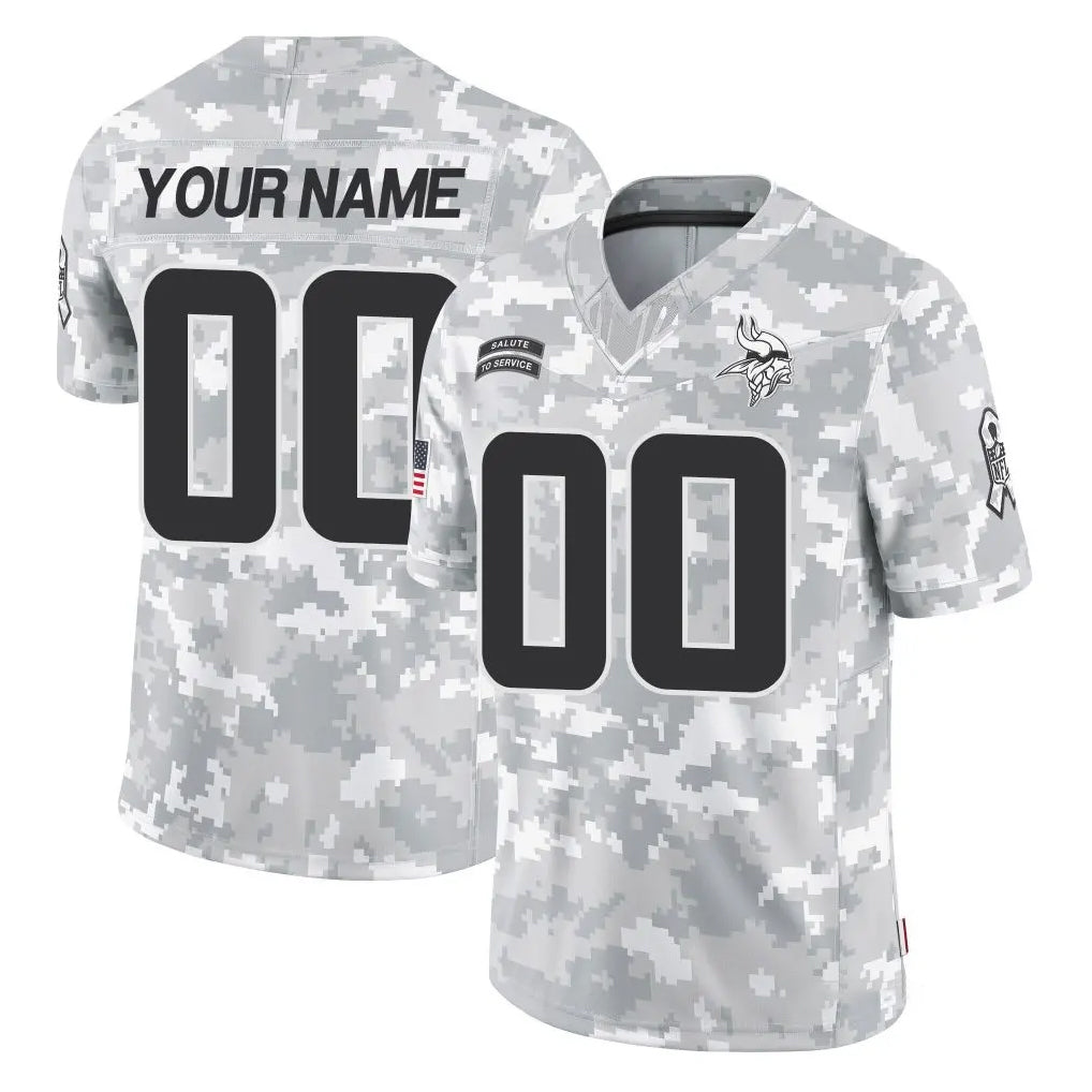 Jdoa Custom MN.Vikings Arctic Camo Salute To Service Limited Game Any Name & Numbers Stitched Jerseys