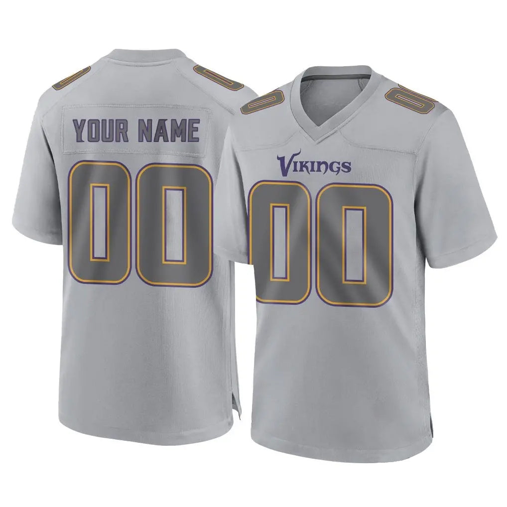 Jdoa Custom MN.Vikings Gray Atmosphere Fashion Home Game Any Name & Numbers Stitched Jerseys