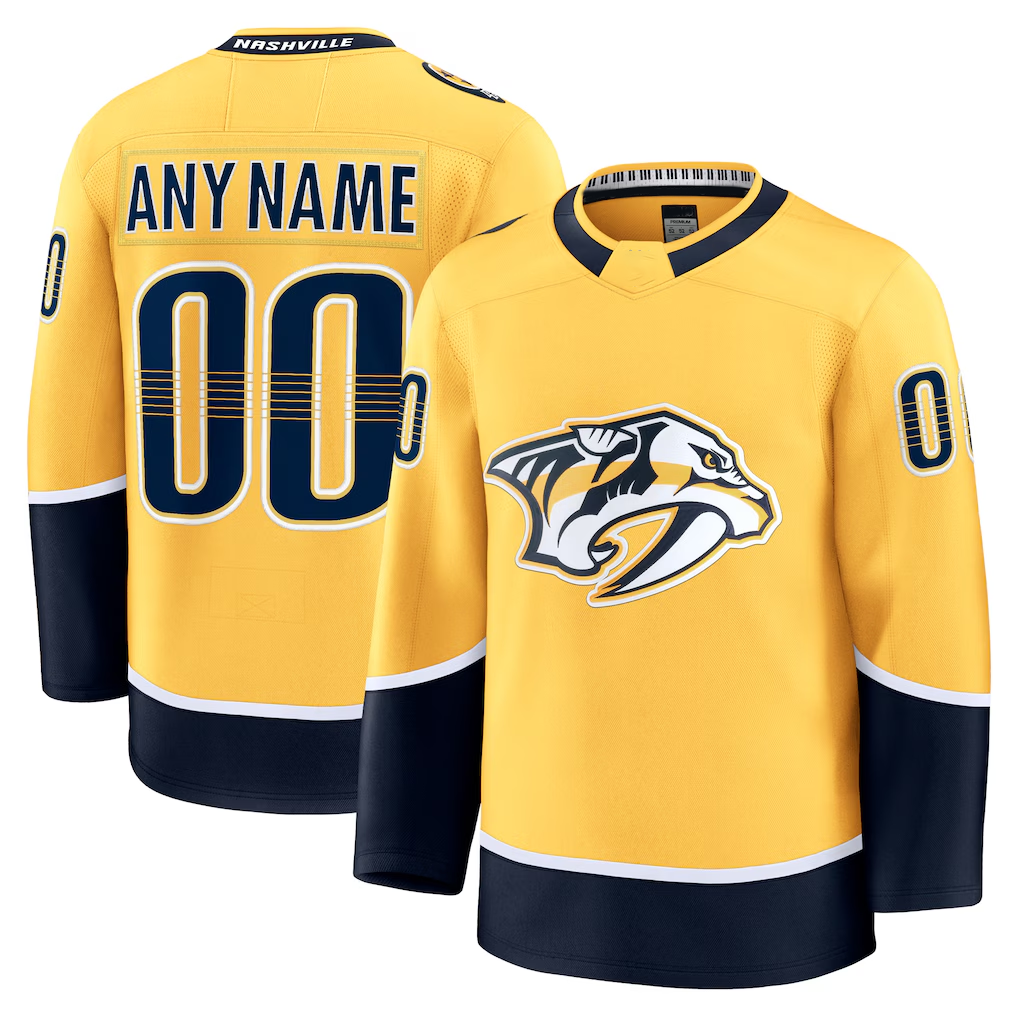 Jdoa Custom N.Predators Gold Home Premium Jerseys