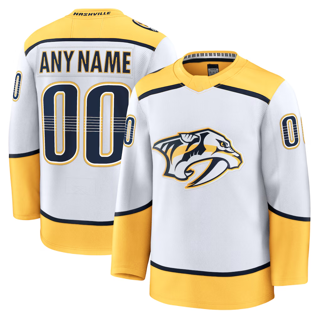Jdoa Custom N.Predators White Away Premium Jerseys