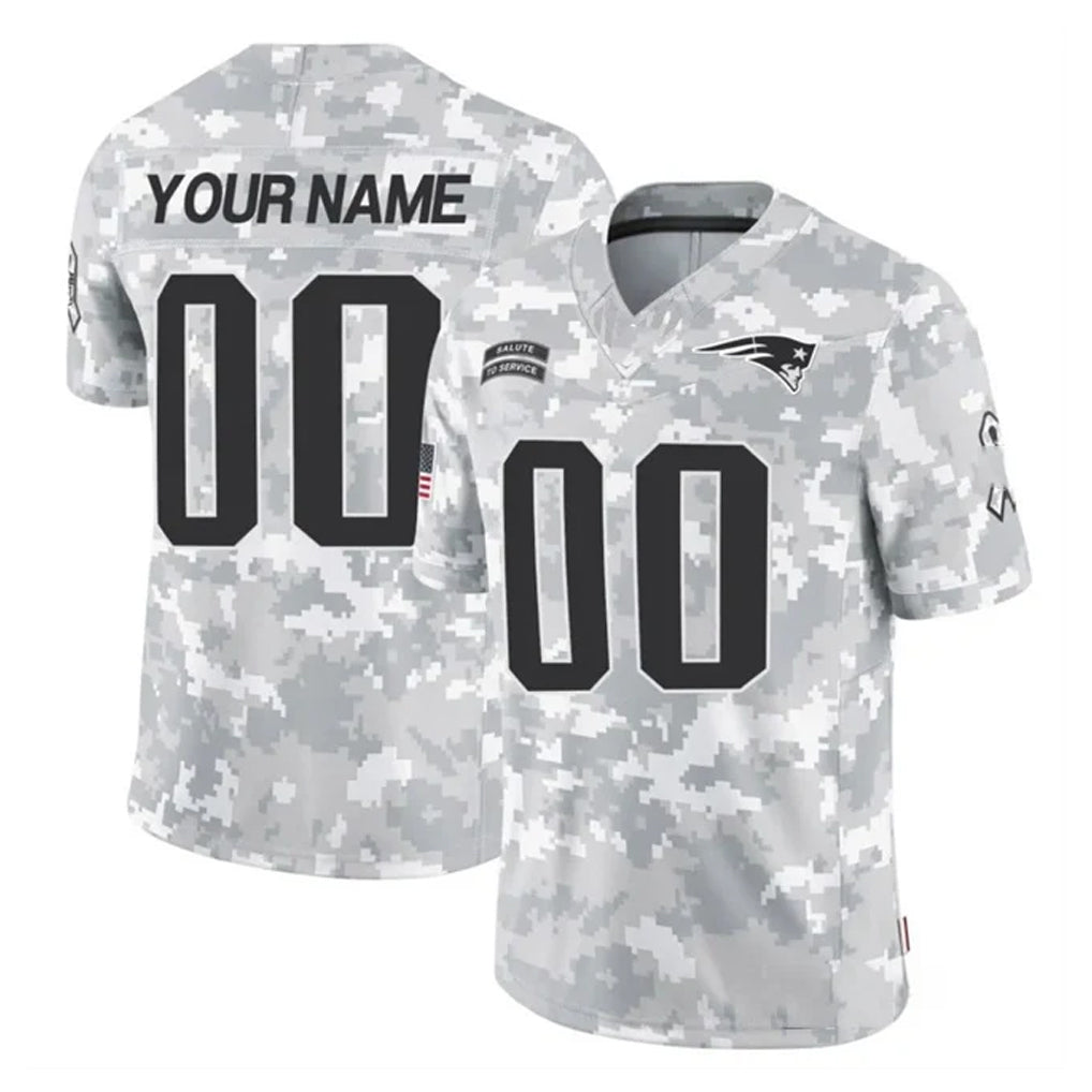 Jdoa Custom NE.Patriots Arctic Camo Salute To Service Limited Game Any Name & Numbers Stitched Jerseys