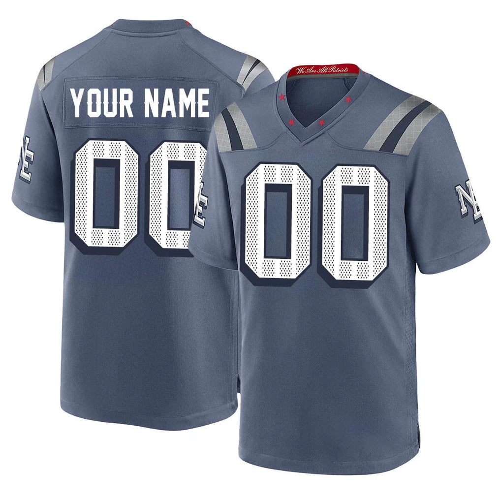 Jdoa Custom NE.Patriots Blue Rivalries Collection Home Game Any Name & Numbers Stitched Jerseys
