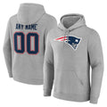 Jdoa Custom NE.Patriots Gray LOGO Pullover Hoodies Home Game Any Name & Numbers Stitched Jerseys