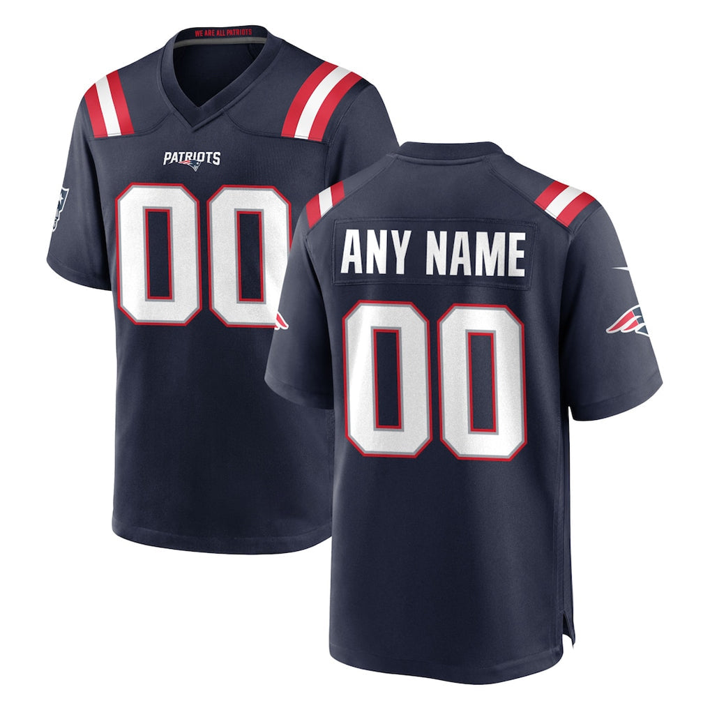 Jdoa Custom NE.Patriots Navy Home Game Any Name & Numbers Stitched Jerseys