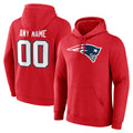 Jdoa Custom NE.Patriots Red LOGO Pullover Hoodies Home Game Any Name & Numbers Stitched Jerseys