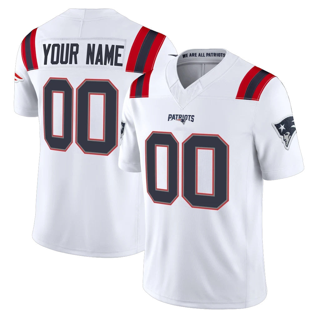 Jdoa Custom NE.Patriots White Limited Vapor F.U.S.E. Home Game Any Name & Numbers Stitched Jerseys