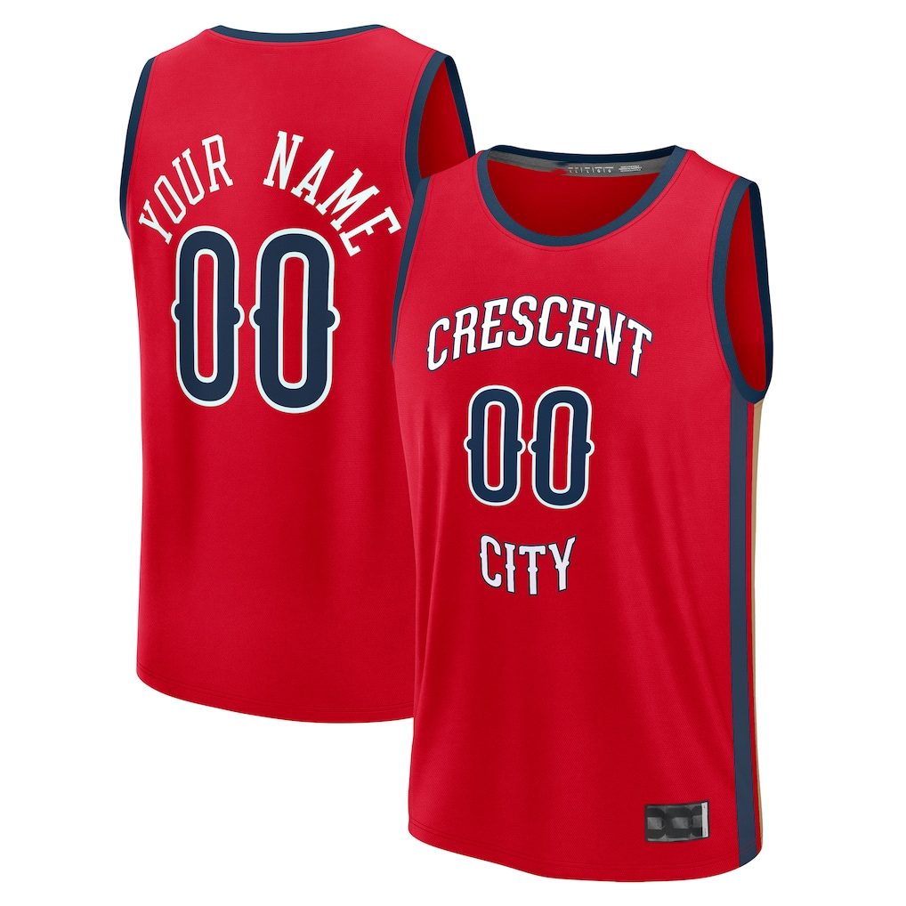 Jdoa Custom NO.Pelicans Red Fast Break Stitched Jerseys- Statement Edition