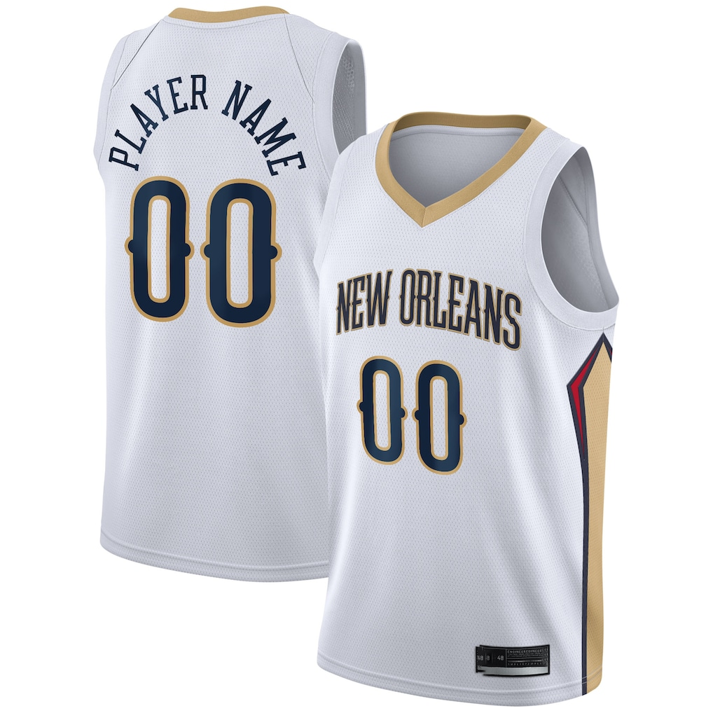 Jdoa Custom NO.Pelicans White 2020-2021 Swingman Stitched Jerseys- Association Edition