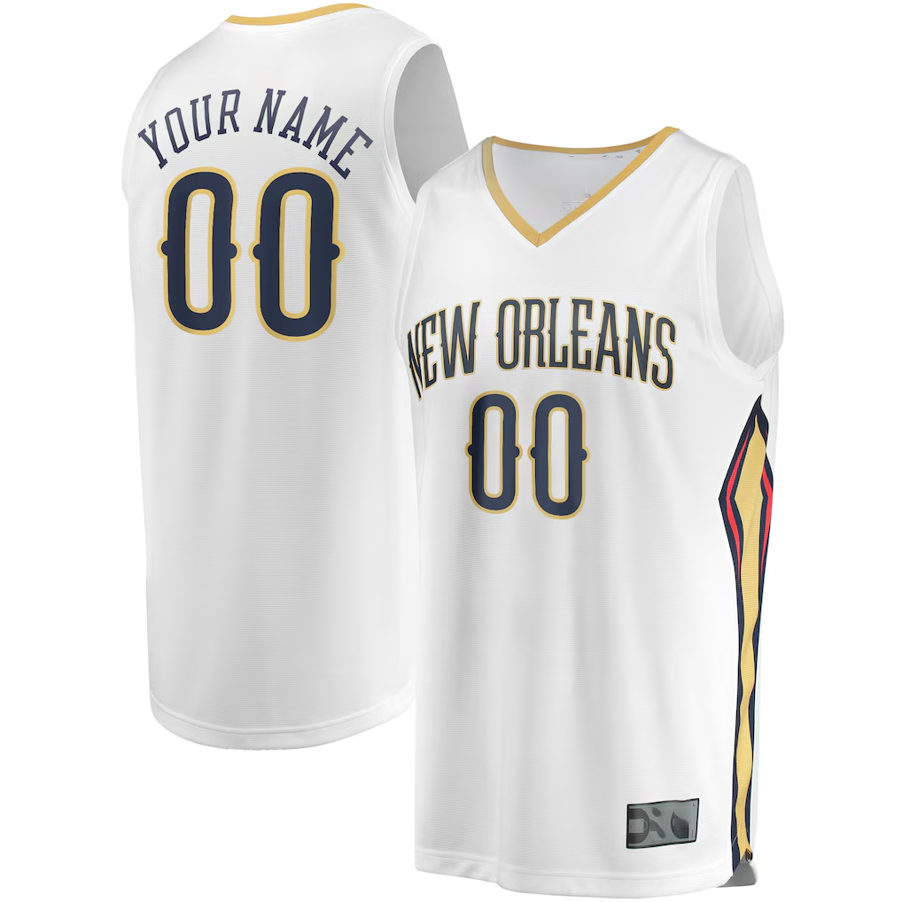 Jdoa Custom NO.Pelicans White Fast Break Stitched Jerseys- Association Edition