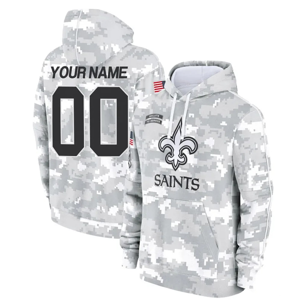 Jdoa Custom NO.Saints Arctic Camo Salute to Service Pullover Hoodies Limited Game Any Name & Numbers Stitched Jerseys