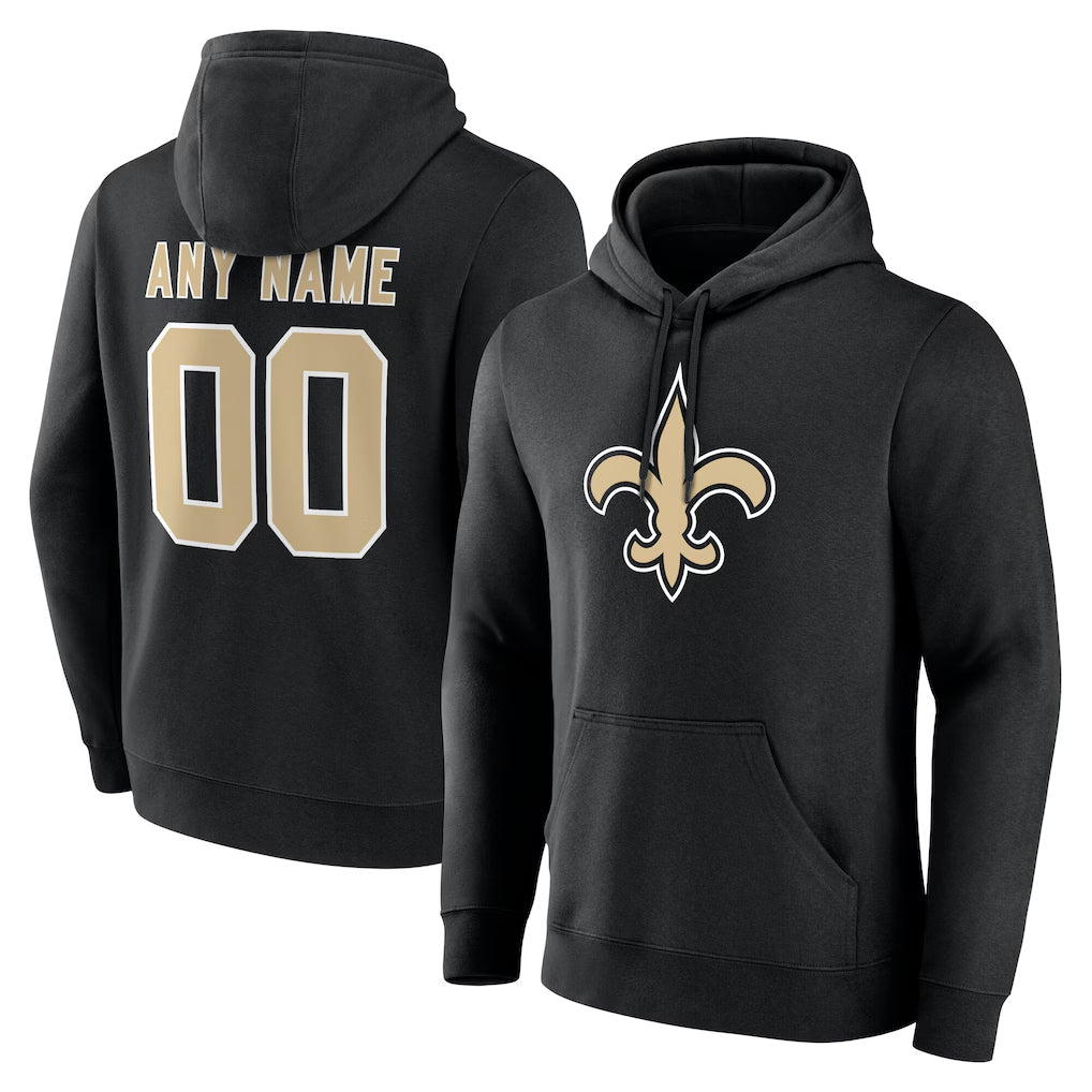 Jdoa Custom NO.Saints Black Pullover Hoodies Limited Any Name & Numbers Stitched Jerseys