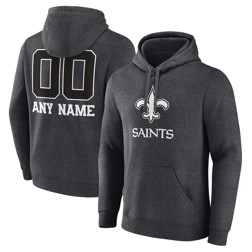 Jdoa Custom NO.Saints Gray Pullover Hoodies Limited Any Name & Numbers  Stitched Jerseys
