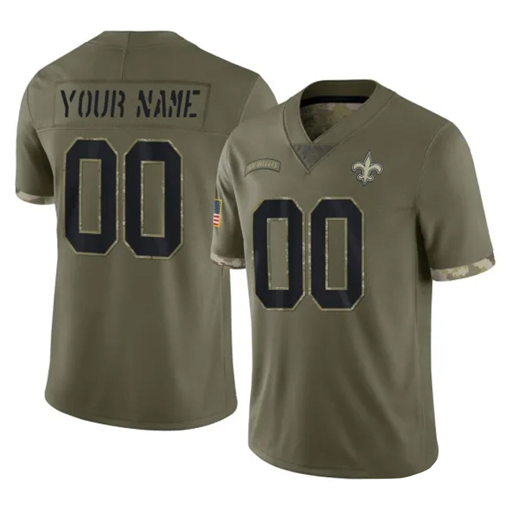 Jdoa Custom NO.Saints Olive Salute To Service Limited Any Name & Numbers Stitched Jerseys