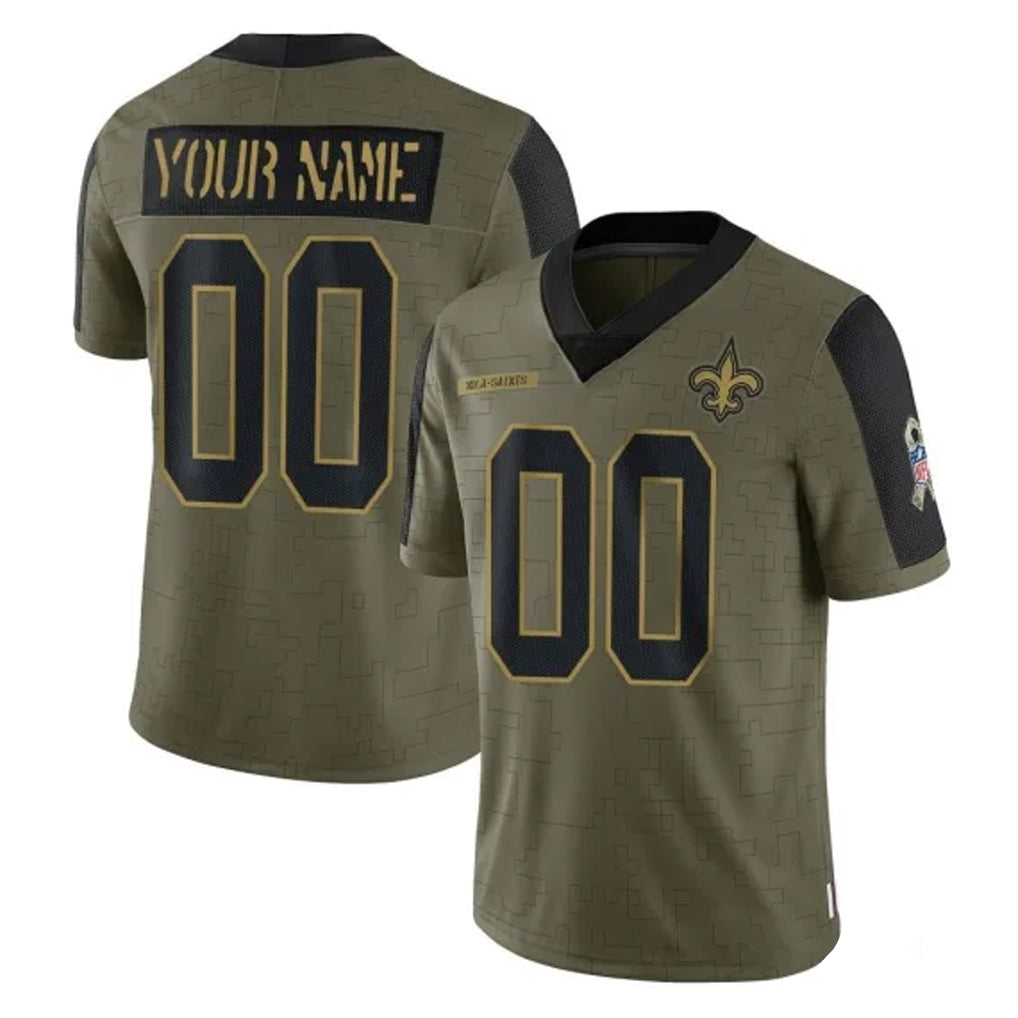 Jdoa Custom NO.Saints Olive Salute To Service Limited Game Any Name & Numbers Stitched Jerseys