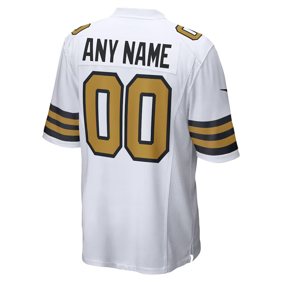 Jdoa Custom NO.Saints White Alternate Game Stitched Jerseys