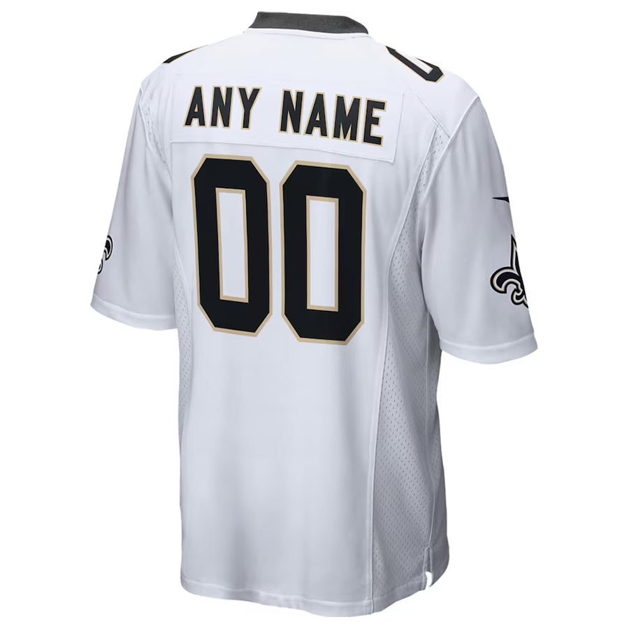 Jdoa Custom NO.Saints White Home Game Stitched Jerseys