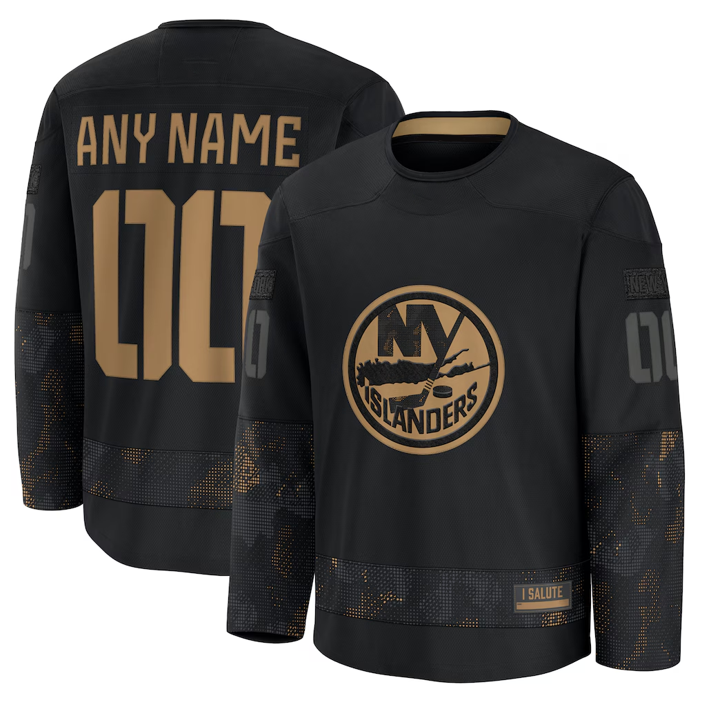 Jdoa Custom NY.Islanders Black 2024 Military Appreciation Practice Jerseys