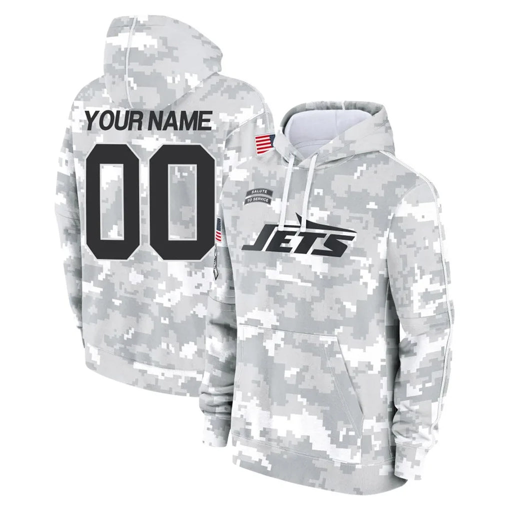 Jdoa Custom NY.Jets Arctic Camo Salute to Service Pullover Hoodies Limited Game Any Name & Numbers Stitched Jerseys